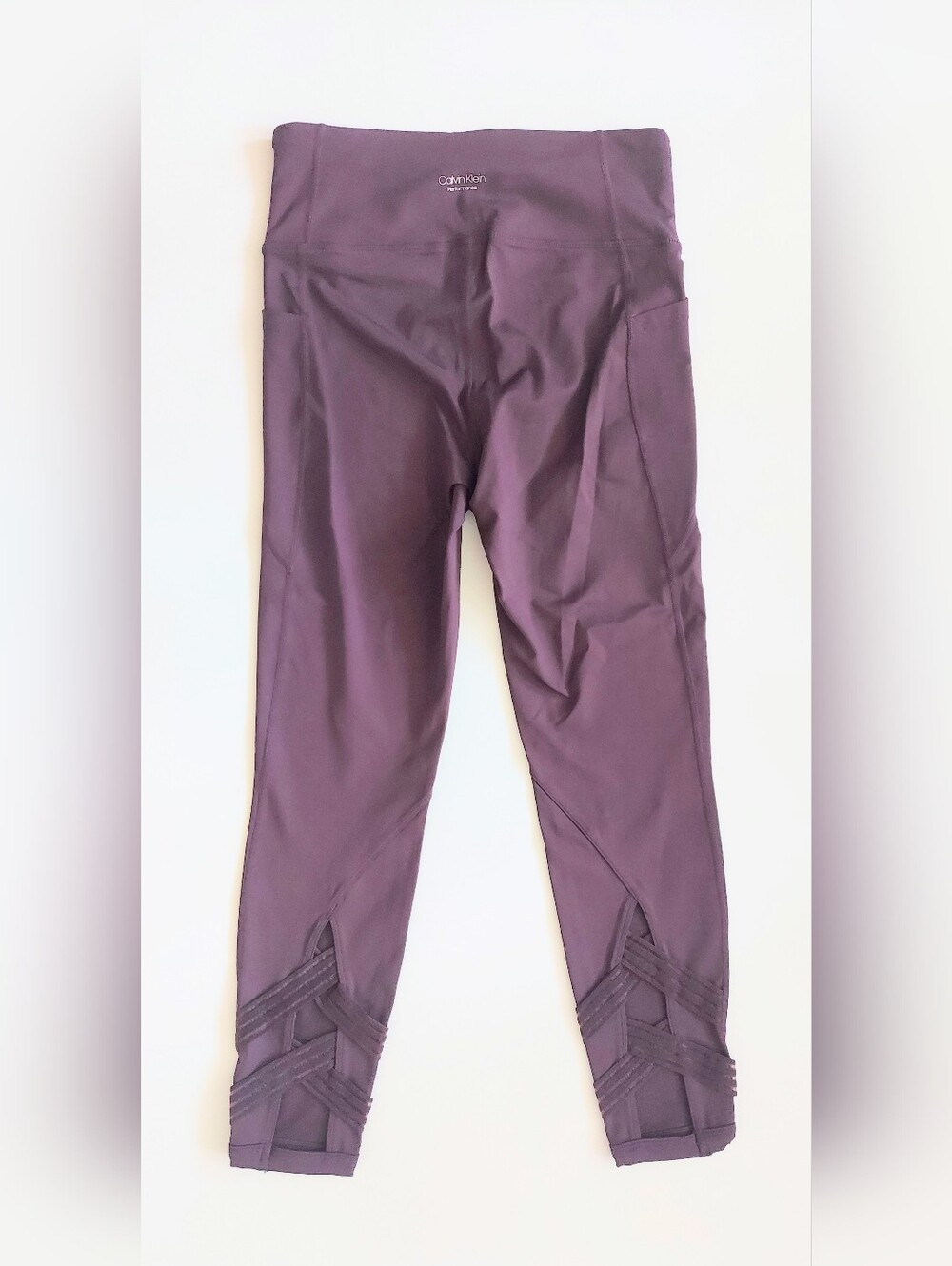 Calvin Klein Midrise Performance Leggings Womens Size Small Maroon Red - Picture 4 of 8